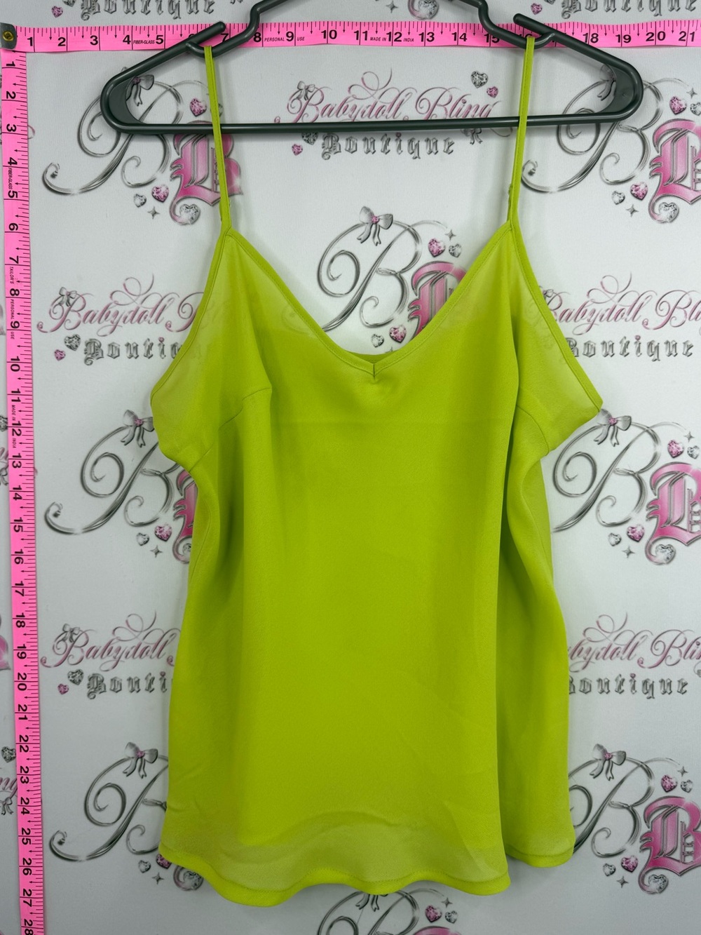 Camisole tank top bright Lime Green Spaghetti Strap Cami Top